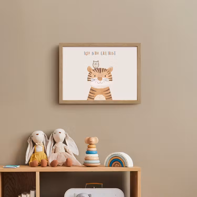 Leeuw - Uil - Beige - Dieren - Quote Light Box met batterij (Wandlamp kind) middel -sfeer2_kind