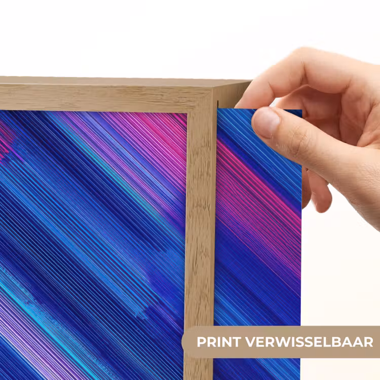 Lijnen - Abstract - Patroon - Donkerblauw Light Box met batterij (Wandlamp kind) middel -USP_websiteprintNL