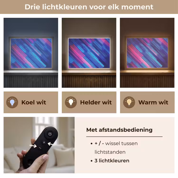 Lijnen - Abstract - Patroon - Donkerblauw Light Box met batterij (Wandlamp kind) middel -USP_lichtkleurNL