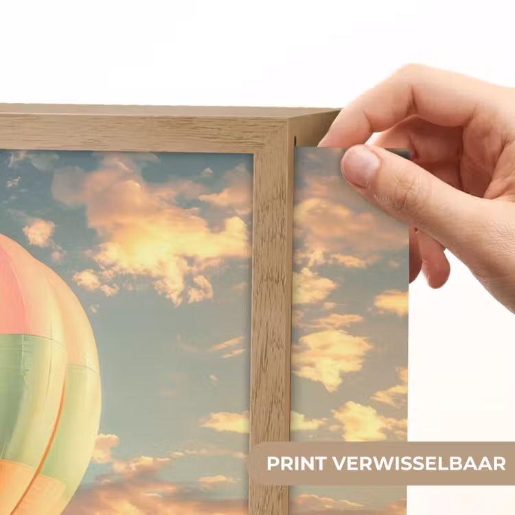 Luchtballon - Dromen - Wolken - Lucht Light Box met batterij (Wandlamp kind) middel -USP_websiteprintNL