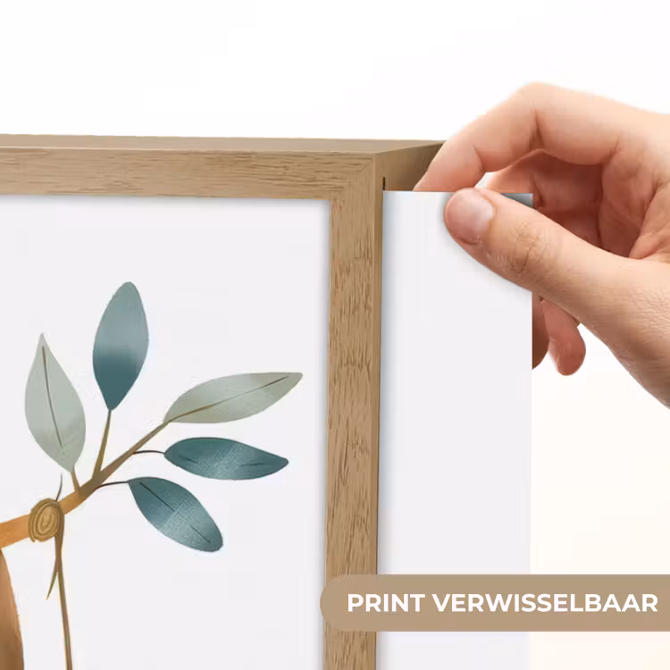 Luiaard - Dier - Jungle dieren Light Box met batterij (Wandlamp kind) middel -USP_websiteprintNL