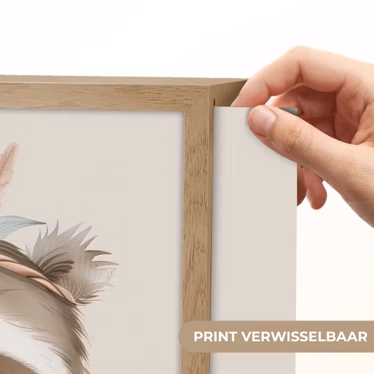 Luiaard - Dieren - Bohemian - Boho Light Box met batterij (Wandlamp kind) middel -USP_websiteprintNL