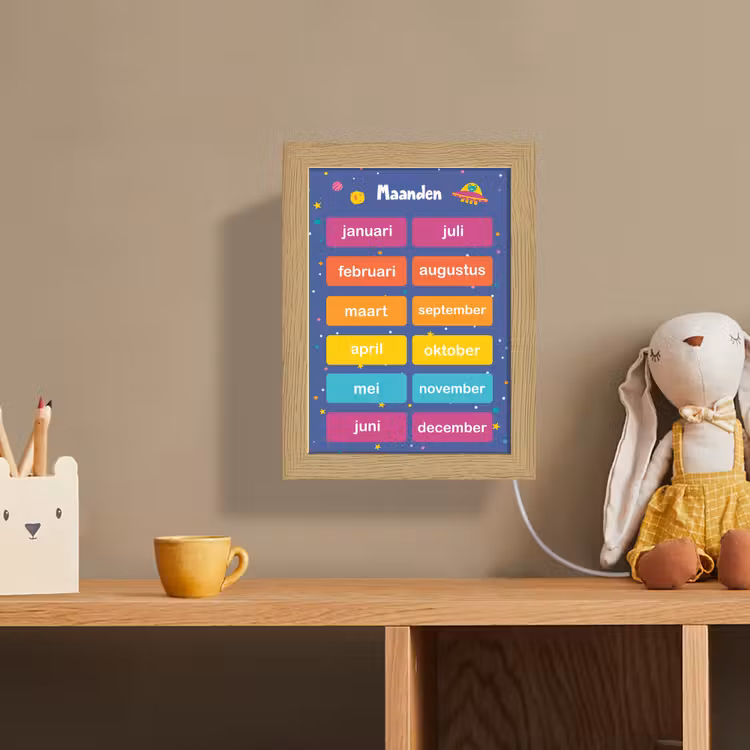 Maanden - Educatief - Leren voor kinderen - Ruimte Light Box met kabel (Wandlamp kind) klein -sfeer2_kind