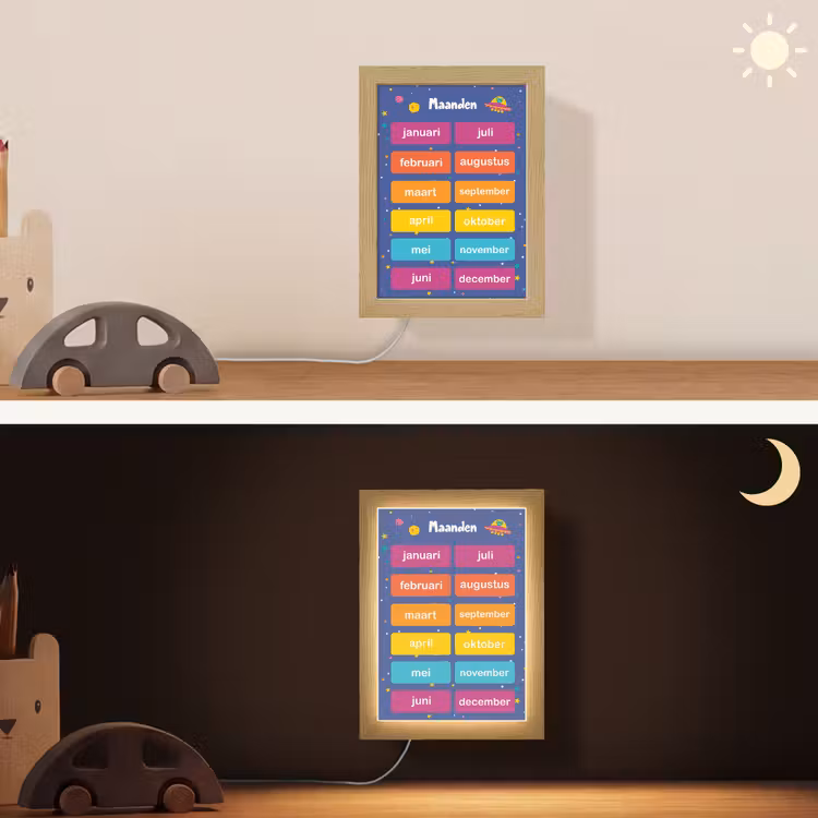 Maanden - Educatief - Leren voor kinderen - Ruimte Light Box met kabel (Wandlamp kind) klein -sfeer3_kind