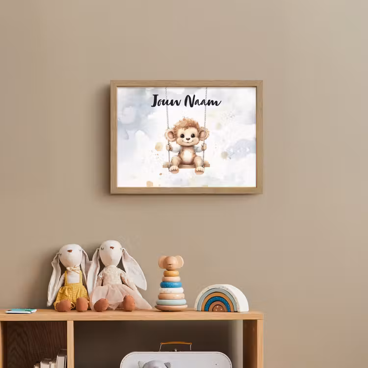 Aap - Dier - Kinderen Light Box met batterij (Wandlamp kind) middel -sfeer2_kind