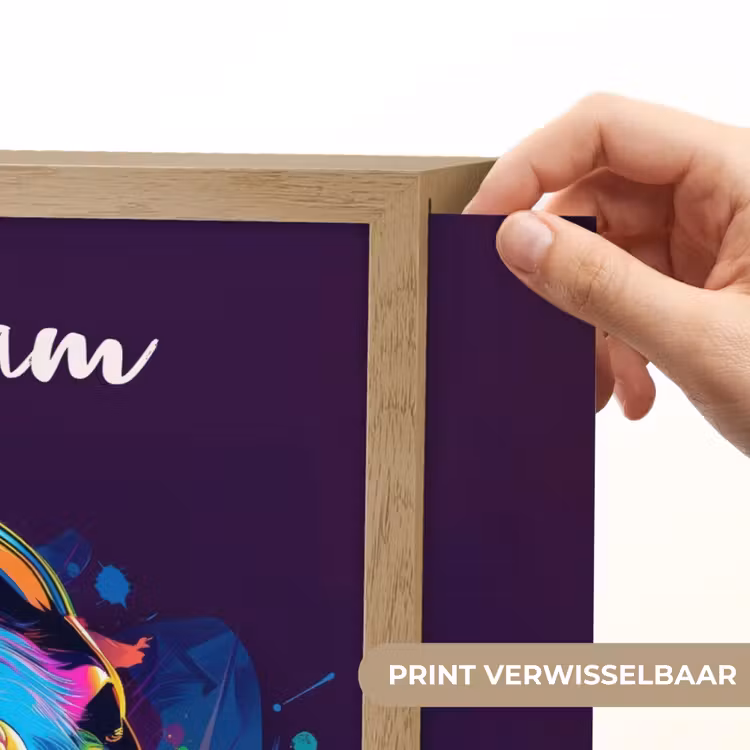 Aap - Koptelefoon - Muziek - Kleurrijk Light Box met batterij (Wandlamp kind) middel -USP_websiteprintNL