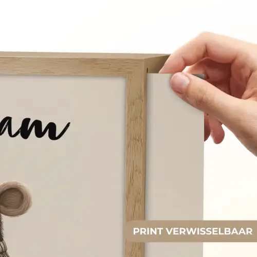 Aap - Roze bloemen - Speels Light Box met batterij (Wandlamp kind) middel -USP_websiteprintNL