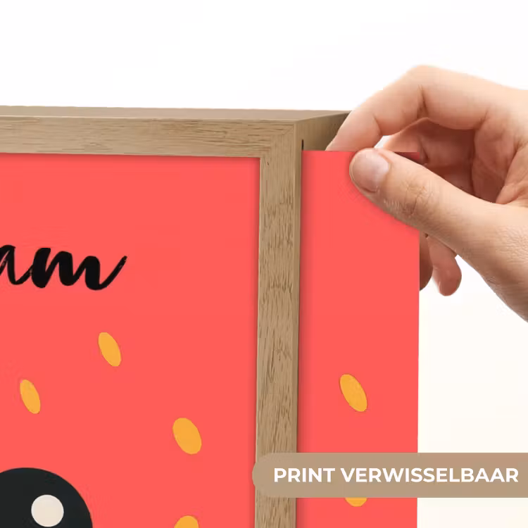 Aardbei - Gezichtje - Rood Light Box met batterij (Wandlamp kind) middel -USP_websiteprintNL