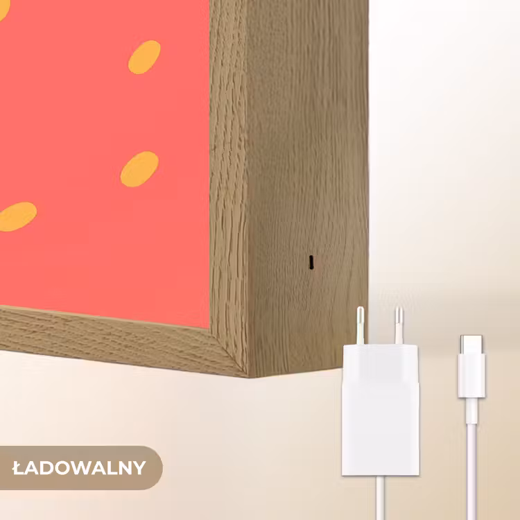Aardbei - Gezichtje - Rood Light Box met batterij (Wandlamp kind) middel -USP_websiteoplaadbaarNL