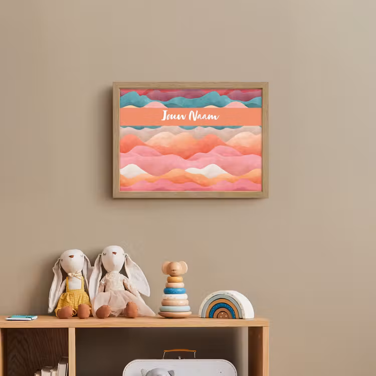Abstract - Golven - Heuvels - Kleurrijk Light Box met batterij (Wandlamp kind) middel -sfeer2_kind