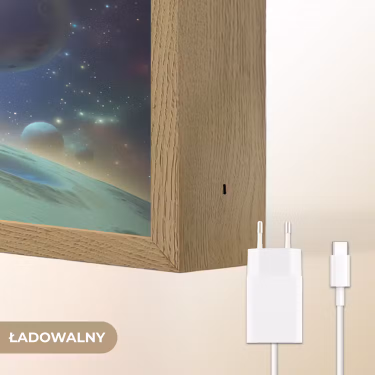 Alien - Groen - Planeten - Ruimte Light Box met batterij (Wandlamp kind) middel -USP_websiteoplaadbaarNL