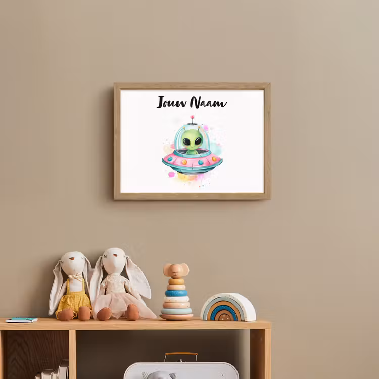 Alien - Ufo - Kleurrijk Light Box met batterij (Wandlamp kind) middel -sfeer2_kind