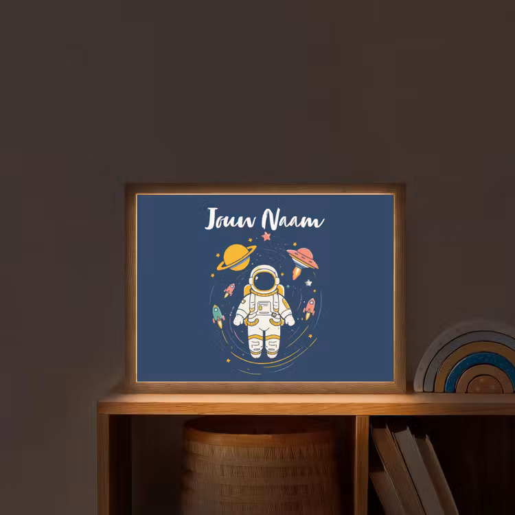 Astronaut - Planeten - Raket Light Box met batterij (Wandlamp kind) middel -sfeer1_kind