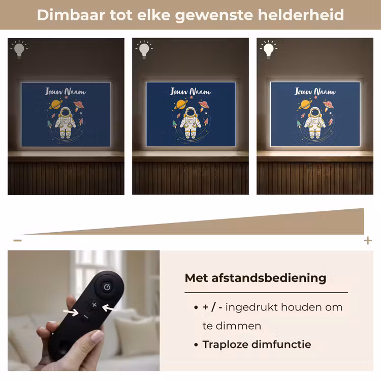Astronaut - Planeten - Raket Light Box met batterij (Wandlamp kind) middel -USP_dimbaarNL