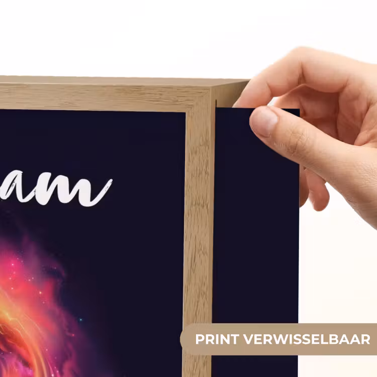 Astronaut - Ruimte - Surfen - Kleurrijk Light Box met batterij (Wandlamp kind) middel -USP_websiteprintNL