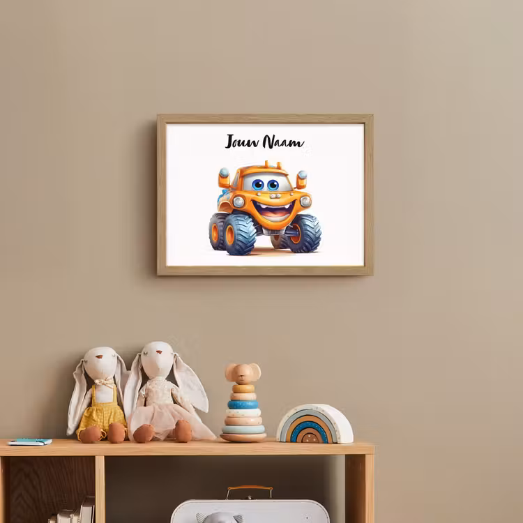 Auto - Oranje - Jongen - Kind Light Box met batterij (Wandlamp kind) middel -sfeer2_kind