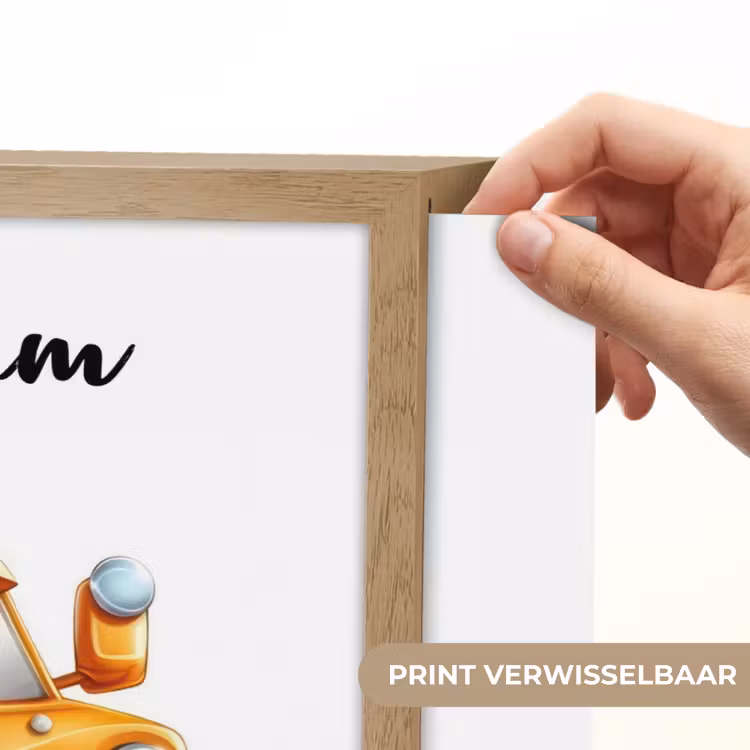 Auto - Oranje - Jongen - Kind Light Box met batterij (Wandlamp kind) middel -USP_websiteprintNL