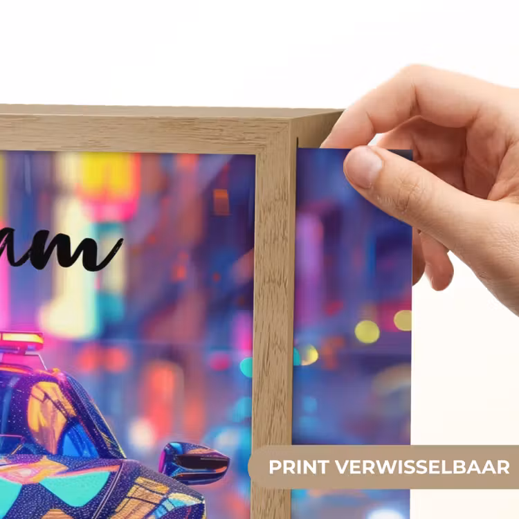 Auto - Politie - Stad - Jongens - Kleurrijk Light Box met batterij (Wandlamp kind) middel -USP_websiteprintNL