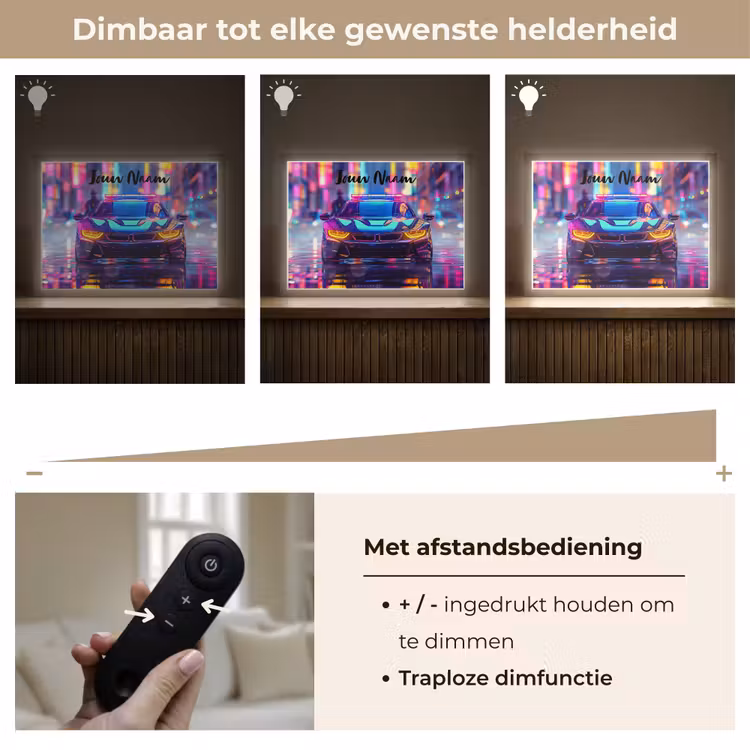 Auto - Politie - Stad - Jongens - Kleurrijk Light Box met batterij (Wandlamp kind) middel -USP_dimbaarNL