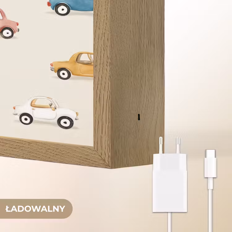 Auto's - Patroon - Kleurrijk Light Box met batterij (Wandlamp kind) middel -USP_websiteoplaadbaarNL