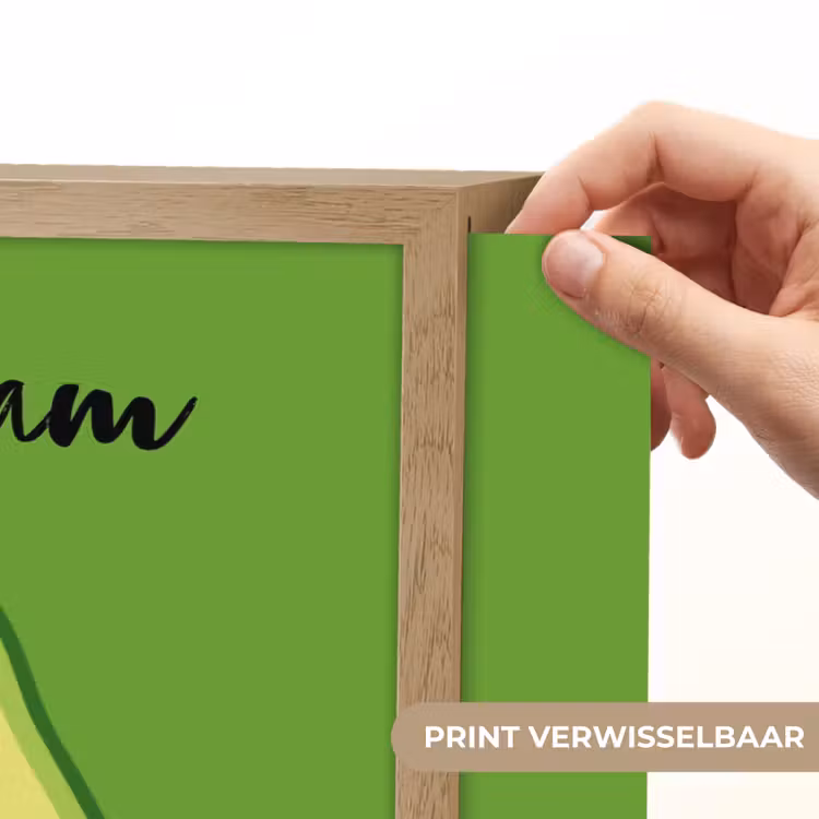 Avocado - Groen - Pit - Gezichtje Light Box met batterij (Wandlamp kind) middel -USP_websiteprintNL