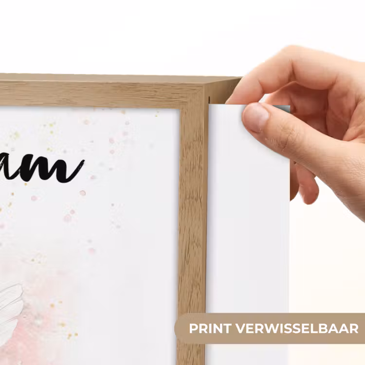 Ballerina - Fee - Bloemen - Roze Light Box met batterij (Wandlamp kind) middel -USP_websiteprintNL