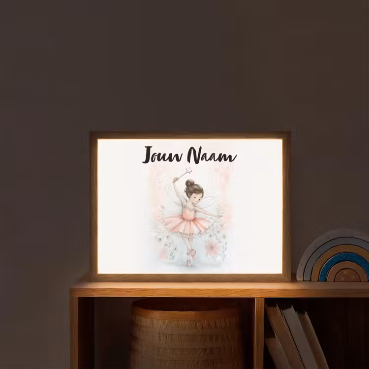 Ballerina - Fee - Roze Light Box met batterij (Wandlamp kind) middel -sfeer1_kind