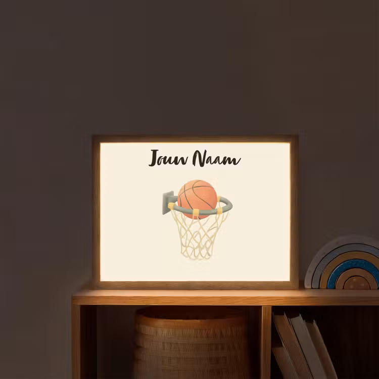 Basketbal - Net - Oranje Light Box met batterij (Wandlamp kind) middel -sfeer1_kind