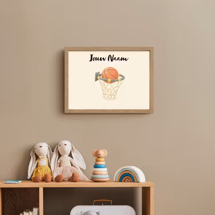 Basketbal - Net - Oranje Light Box met batterij (Wandlamp kind) middel -sfeer2_kind