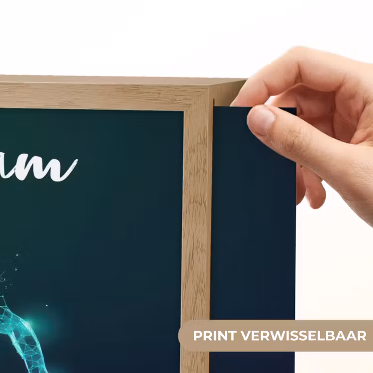 Basketbalspeler - Digitaal - Groen - Blauw Light Box met batterij (Wandlamp kind) middel -USP_websiteprintNL