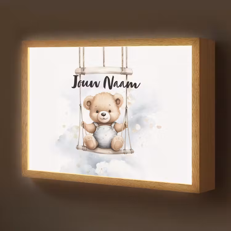 Beer - Baby - Dier - Kinderen Light Box met batterij (Wandlamp kind) middel -z3d_website