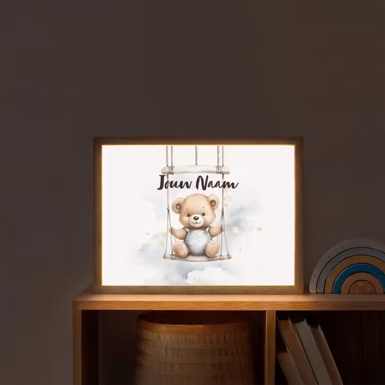 Beer - Baby - Dier - Kinderen Light Box met batterij (Wandlamp kind) middel -sfeer1_kind