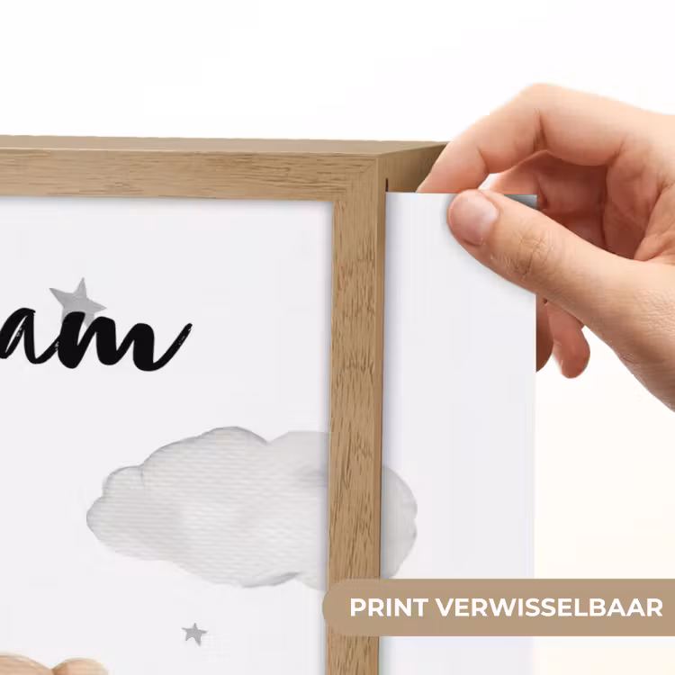 Beer - Ballonen - Sterren - Kinderen Light Box met batterij (Wandlamp kind) middel -USP_websiteprintNL
