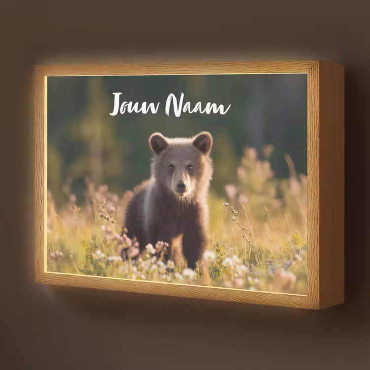 Beer - Bloemenveld - Gras Light Box met batterij (Wandlamp kind) middel -z3d_website