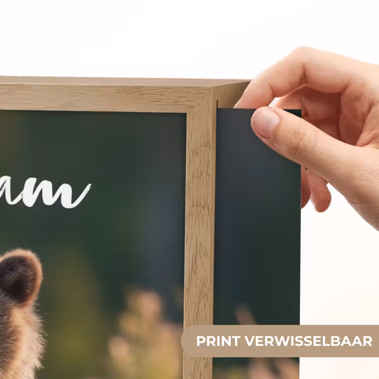 Beer - Bloemenveld - Gras Light Box met batterij (Wandlamp kind) middel -USP_websiteprintNL