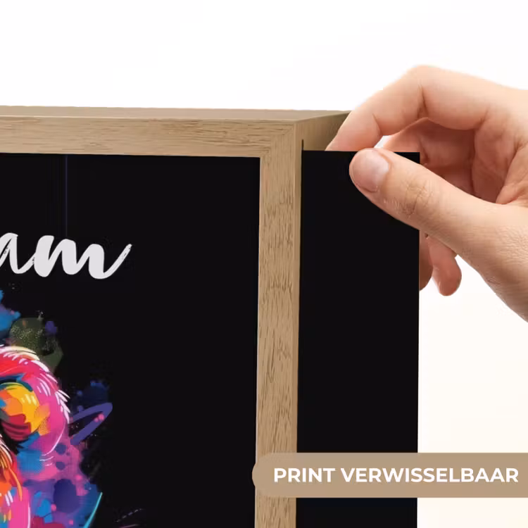 Beer - Verf - Kleurrijk - Knuffeldier Light Box met batterij (Wandlamp kind) middel -USP_websiteprintNL