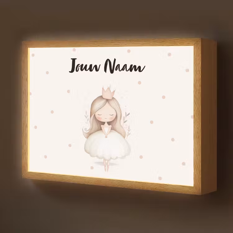 Blaadjes - Ballerina - Stippen - Kroon Light Box met batterij (Wandlamp kind) middel -z3d_website