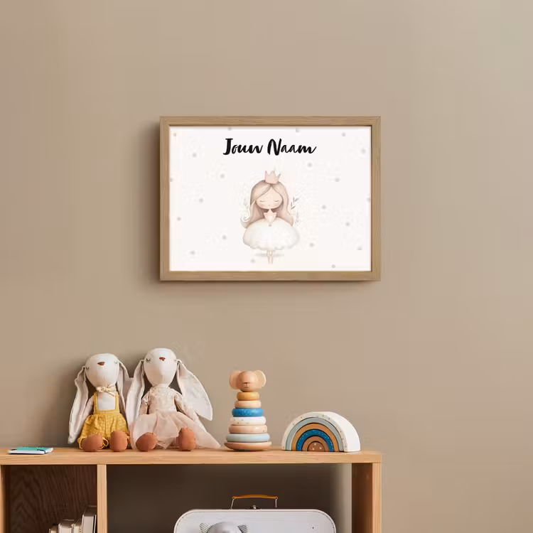 Blaadjes - Ballerina - Stippen - Kroon Light Box met batterij (Wandlamp kind) middel -sfeer2_kind