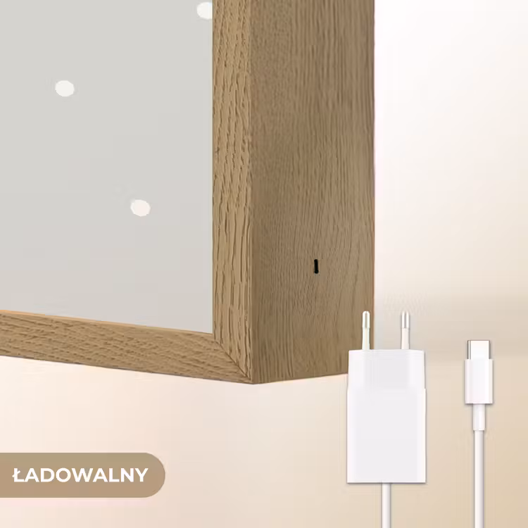 Bloemen - Blauw - Stippen - Dino Light Box met batterij (Wandlamp kind) middel -USP_websiteoplaadbaarNL