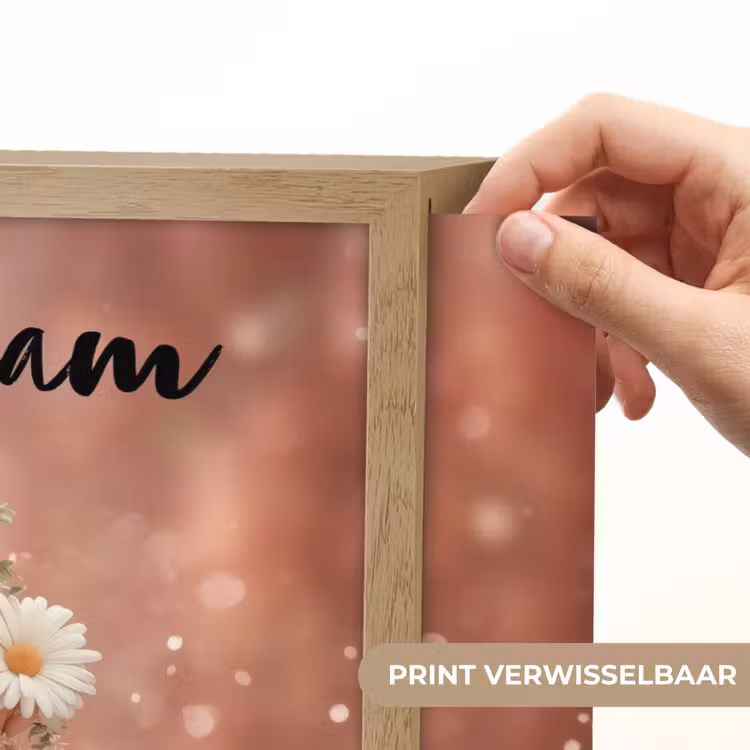 Bloemenfee - Roze - Meisje Light Box met batterij (Wandlamp kind) middel -USP_websiteprintNL