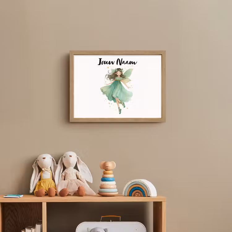 Bosfee - Groen - Sprookje Light Box met batterij (Wandlamp kind) middel -sfeer2_kind