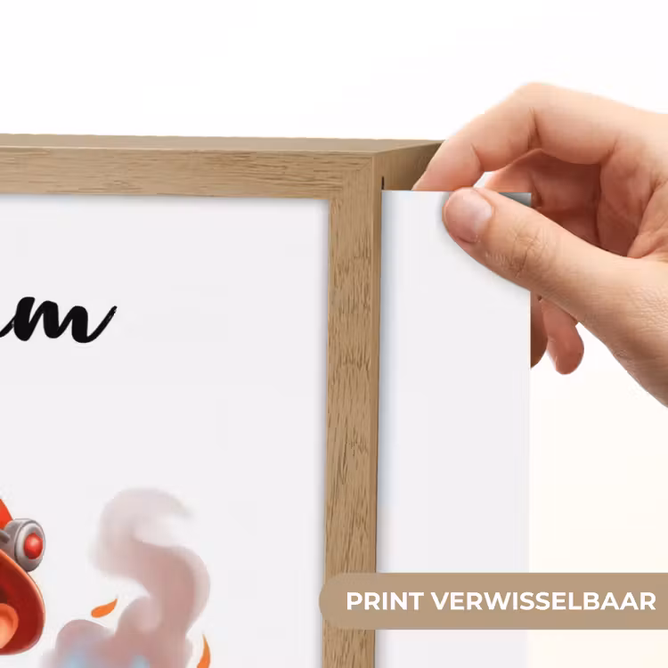 Brandweerwagen - Jongens - Kind - Rood Light Box met batterij (Wandlamp kind) middel -USP_websiteprintNL