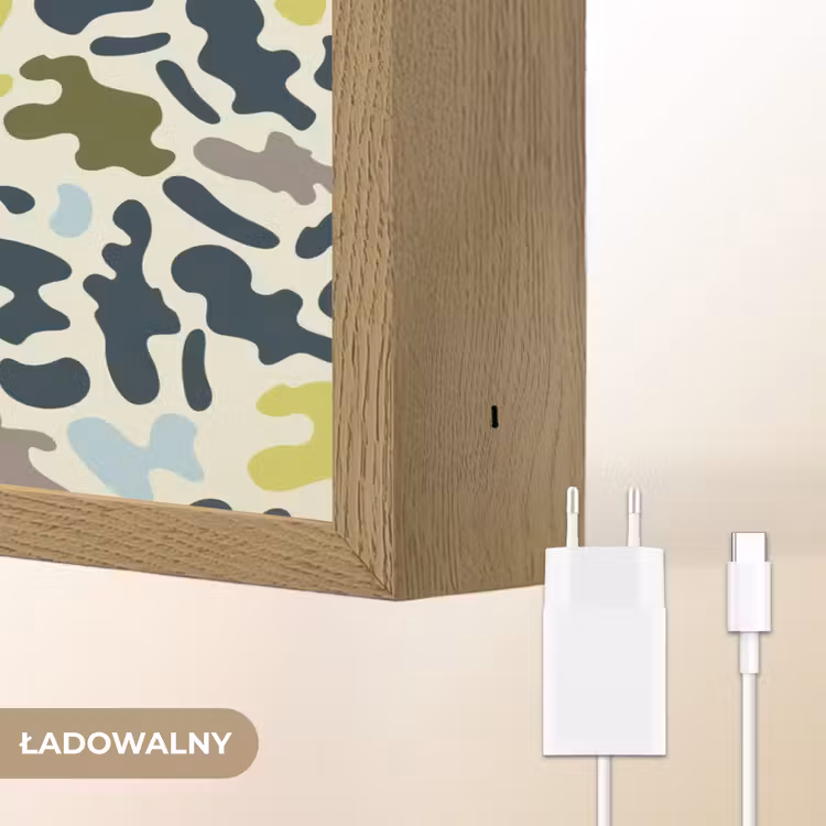 Camouflage - Groen - Blauw - Jongens - Kinderen Light Box met batterij (Wandlamp kind) middel -USP_websiteoplaadbaarNL