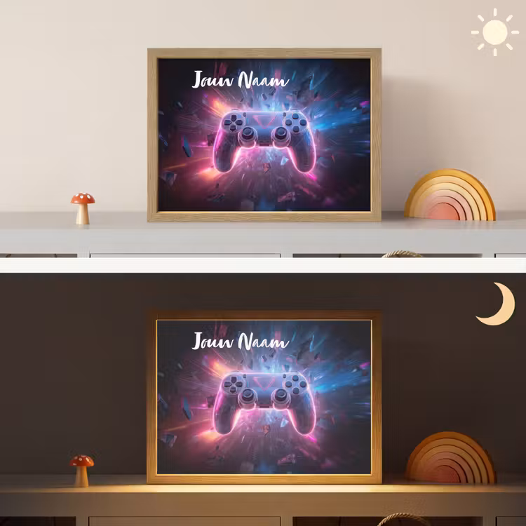 Controller - Neon - Game Light Box met batterij (Wandlamp kind) middel -sfeer3_kind