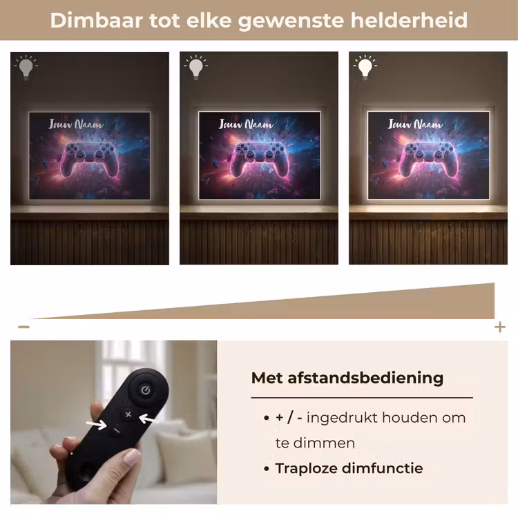 Controller - Neon - Game Light Box met batterij (Wandlamp kind) middel -USP_dimbaarNL