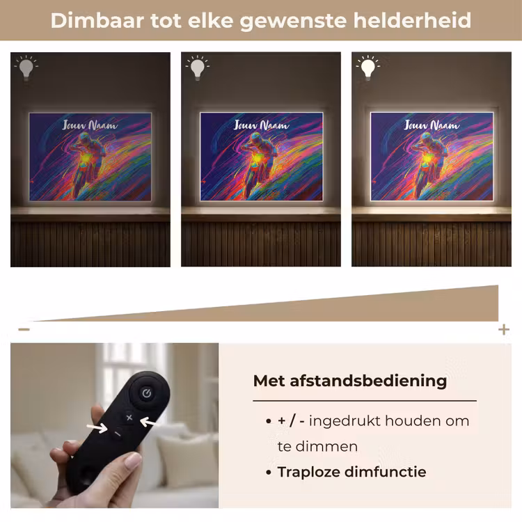 Crossmotor - Neonkleuren - Lijnen - Helm Light Box met batterij (Wandlamp kind) middel -USP_dimbaarNL