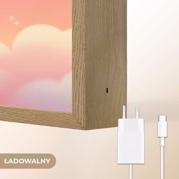 Dier - Roze - Wolken Light Box met batterij (Wandlamp kind) middel -USP_websiteoplaadbaarNL