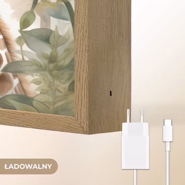 Dieren - Giraffe - Bladeren - Kinderen Light Box met batterij (Wandlamp kind) middel -USP_websiteoplaadbaarNL