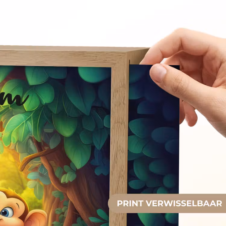 Dieren - Jungle - Giraf - Olifant - Aapje Light Box met batterij (Wandlamp kind) middel -USP_websiteprintNL