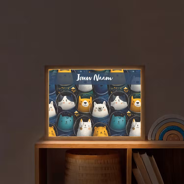 Dieren - Ruimtepakken - Sterren Light Box met batterij (Wandlamp kind) middel -sfeer1_kind